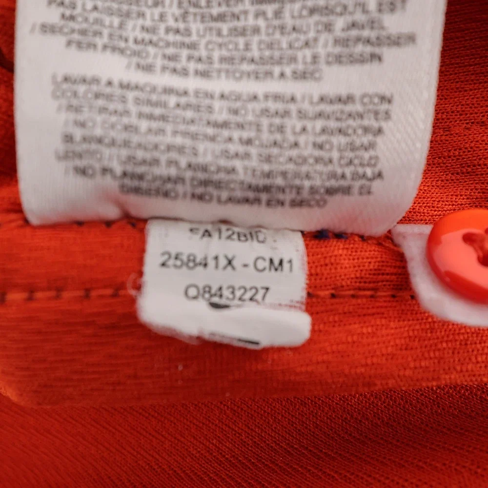 Vintage Nike Clemson Tigers Dri-FIT Polo Orange Short Sleeve Mens Large‎